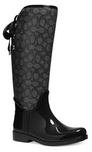 COACH Logo Laced-up Rain Boots